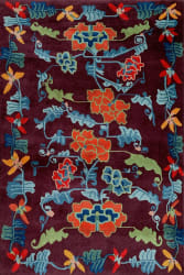 Tibet Rug Company 60 Knot Premium Tibetan Floral Plum