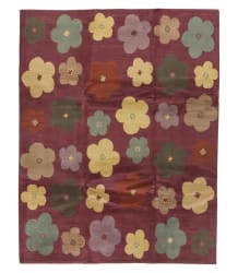 Tufenkian Tibetan Hand-Knotted Tibetan Magenta Floral