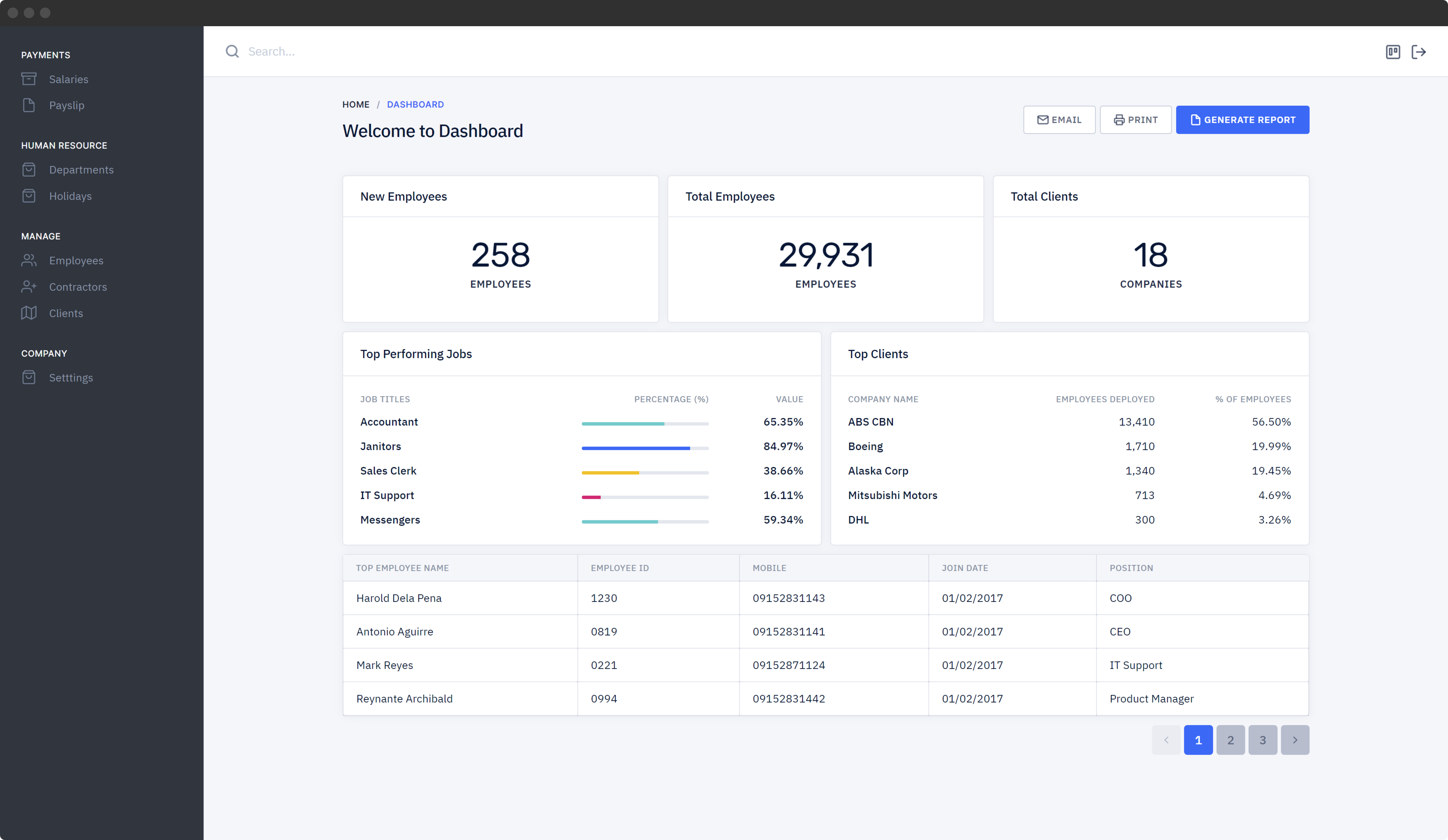 Payslip Page