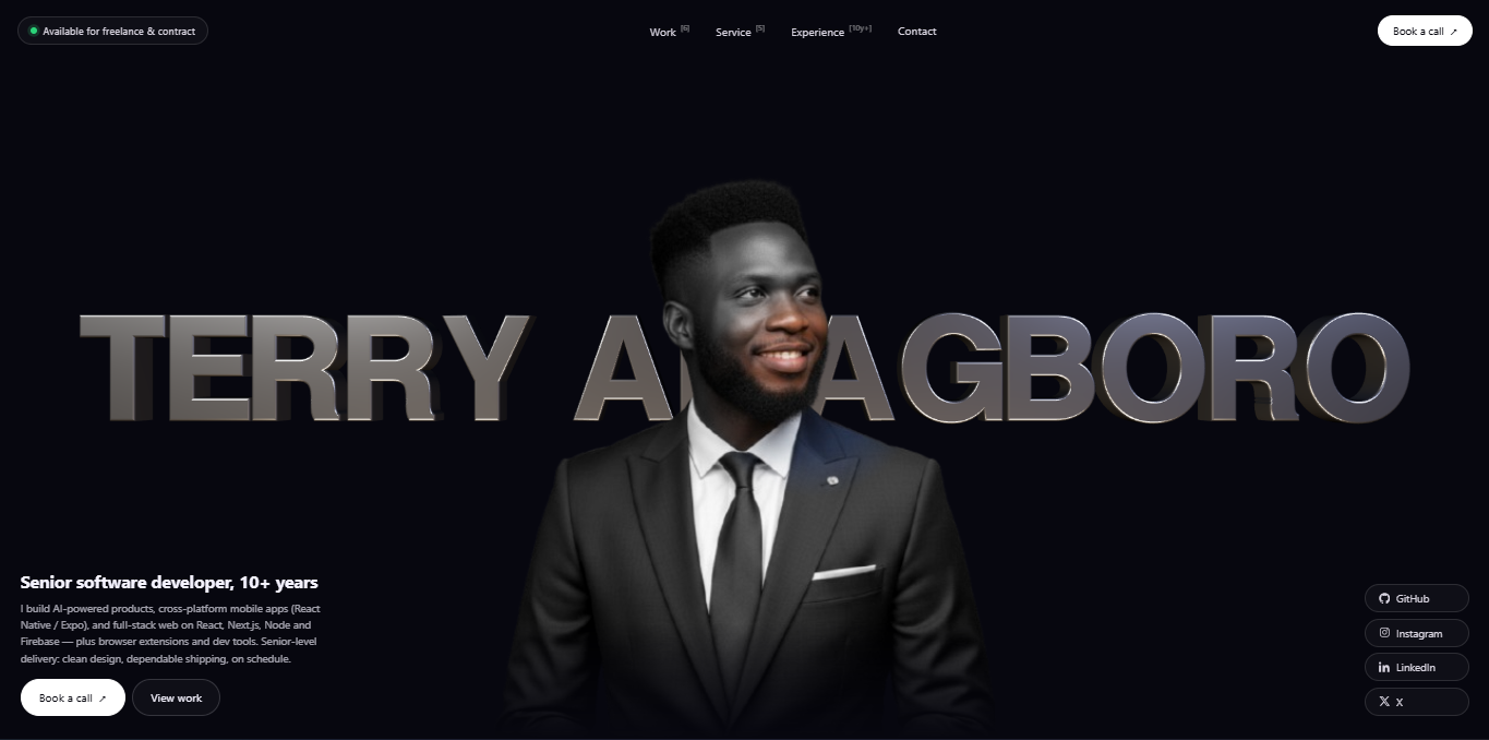 3d Portfolio website