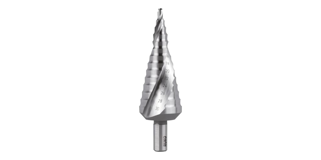 Step drill HSS, spiral fluted with split point 101052, Step drills