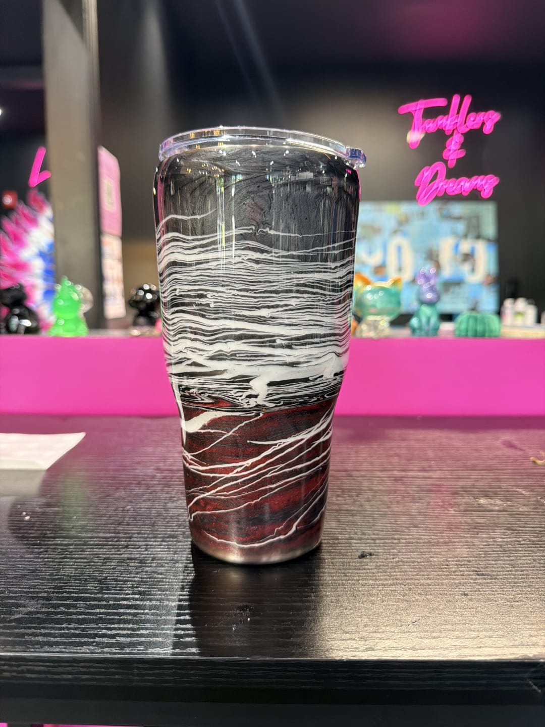 ATL Fluid Art - Resin Tumbler - pouring resin over tumbler