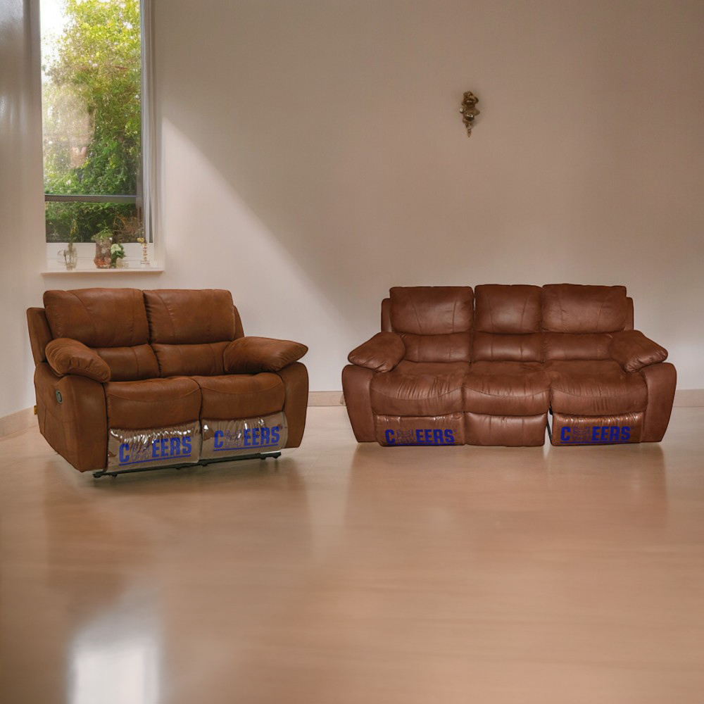 Jual Cheers Maclaine Set Sofa Recliner Fabric 2 3 Seater Cokelat Terbaik Informa