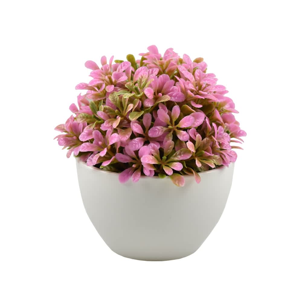 Jual Bunga Artifisial Dalam Pot Bulat Pink Terbaru Ruparupa