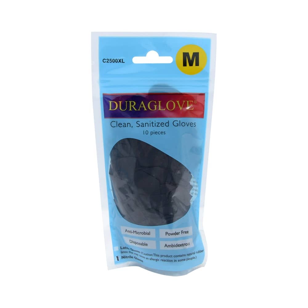 Jual Dura Fresh Set 10 Pcs Sarung Tangan Karet Ukuran M Hitam