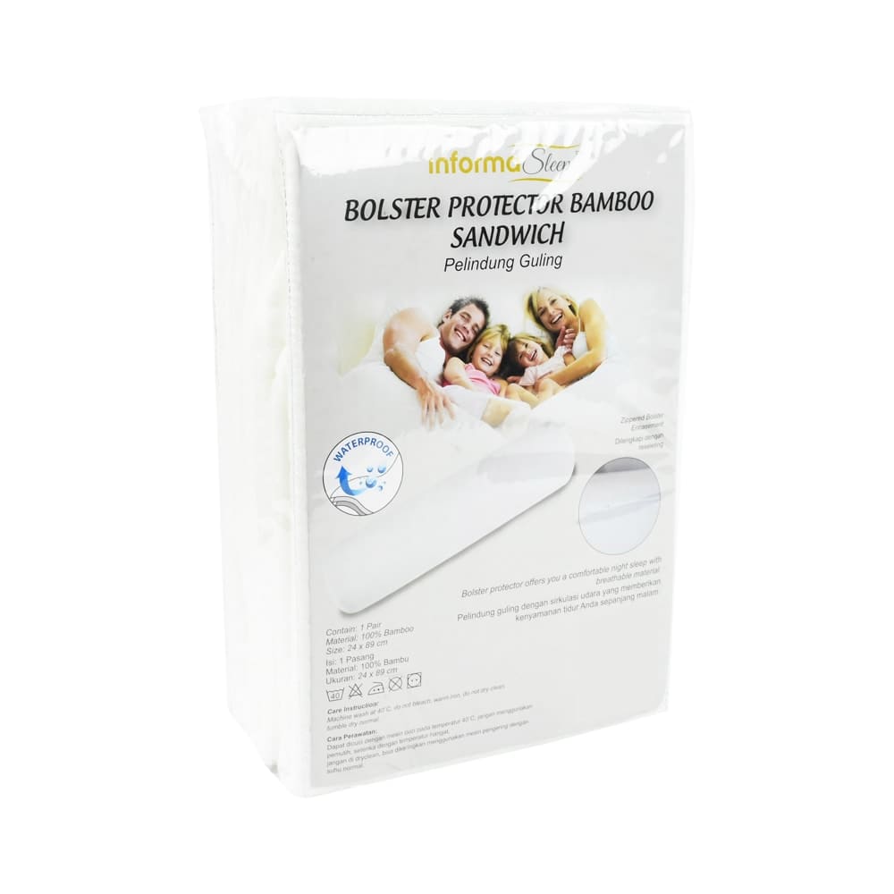 pelindung guling bambu 24x89 cm putih