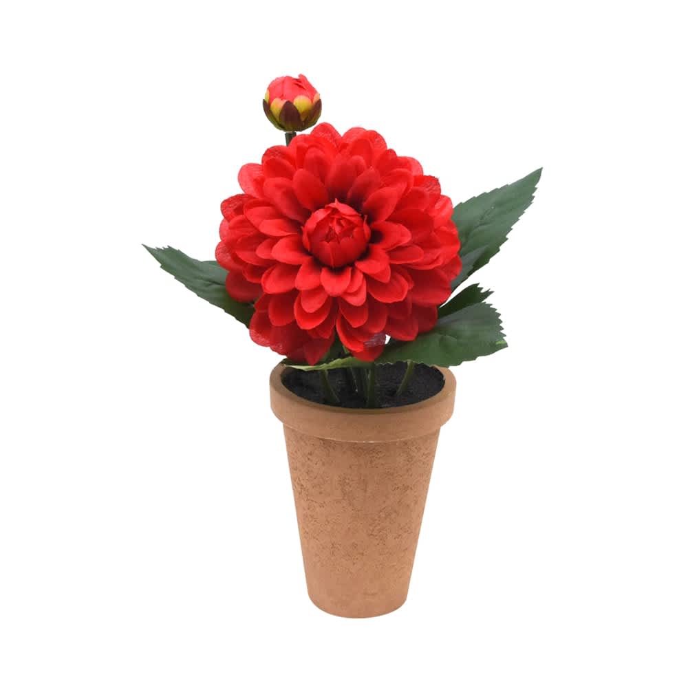 Jual Arthome 29 Cm Bunga Artifisial Dahlia Pot Merah Original Ace