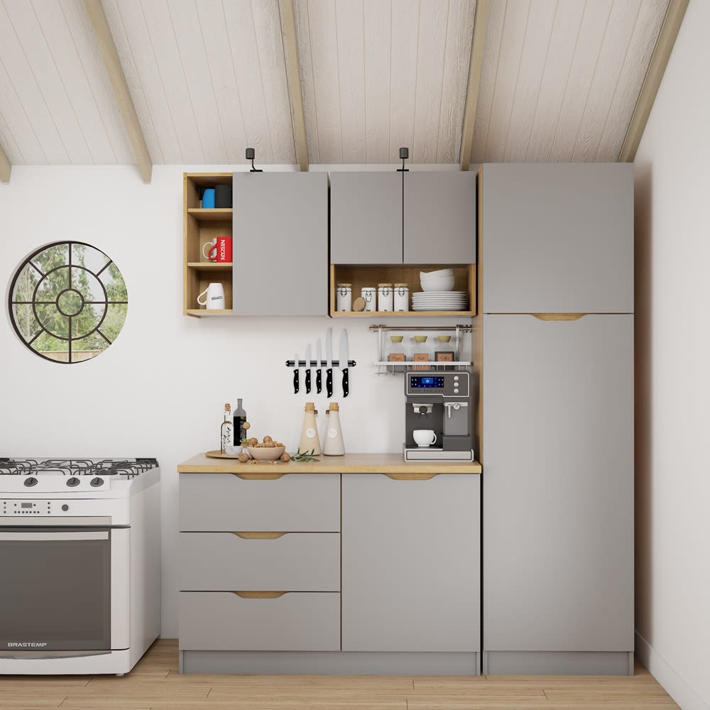 Jual Ivy Kitchen Set 1 2 Mtr Oak Abu Abu Terbaik Informa