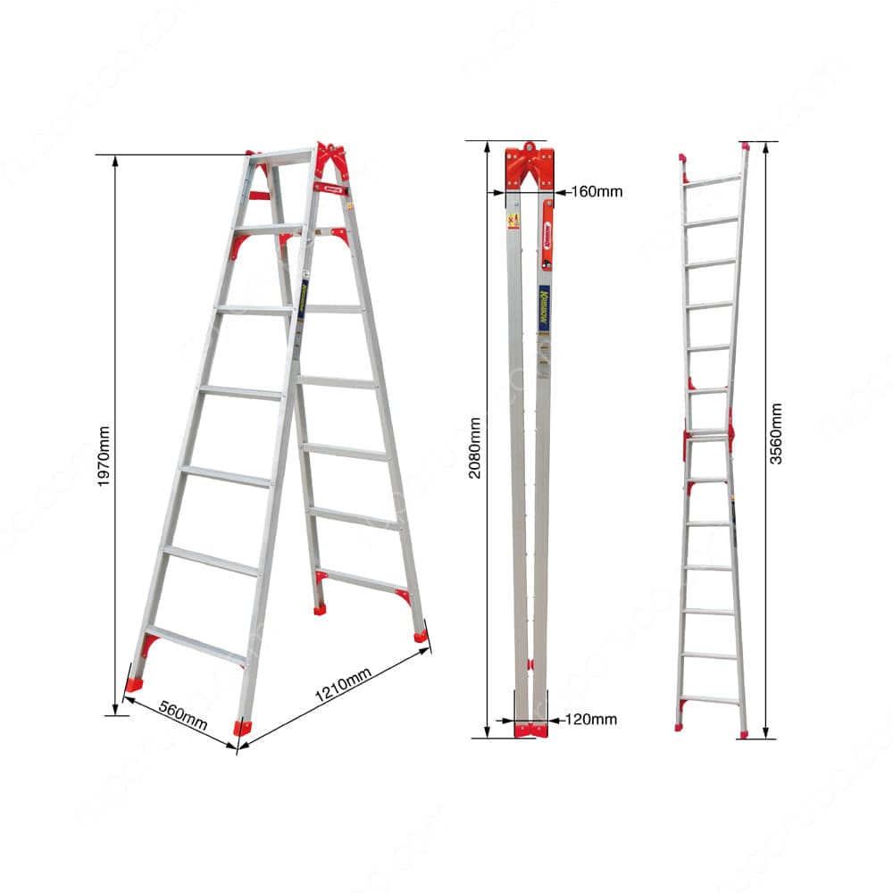 Jual Krisbow Tangga Lipat Aluminium 7 Step Terbaru Ruparupa