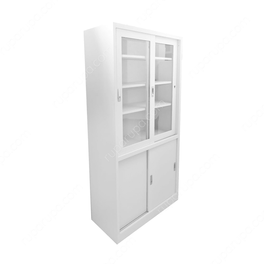 Jual Lemari Kantor Pintu Geser Kaca 90 X 40 X 185 Cm Putih Jual Lemari Kantor Pintu Geser Kaca 90 X 40 X 185 Cm Putih