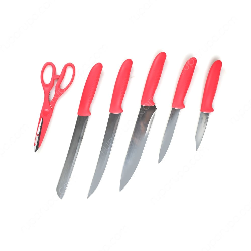 Jual Krischef Set 6 Pcs Pisau Dapur Merah Terbaru | Ruparupa