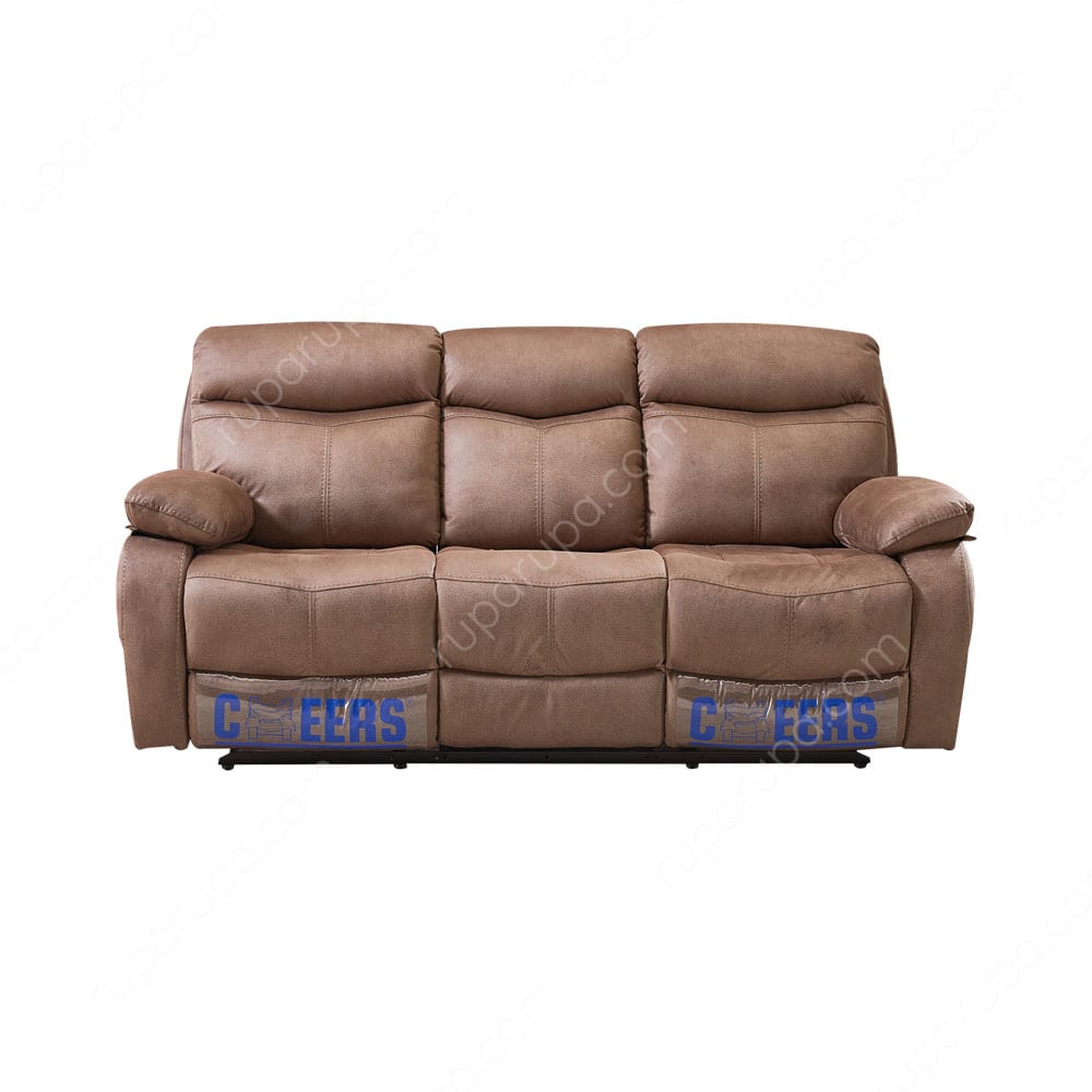 cheers mackenna sofa recliner 3 dudukan cokelat tua