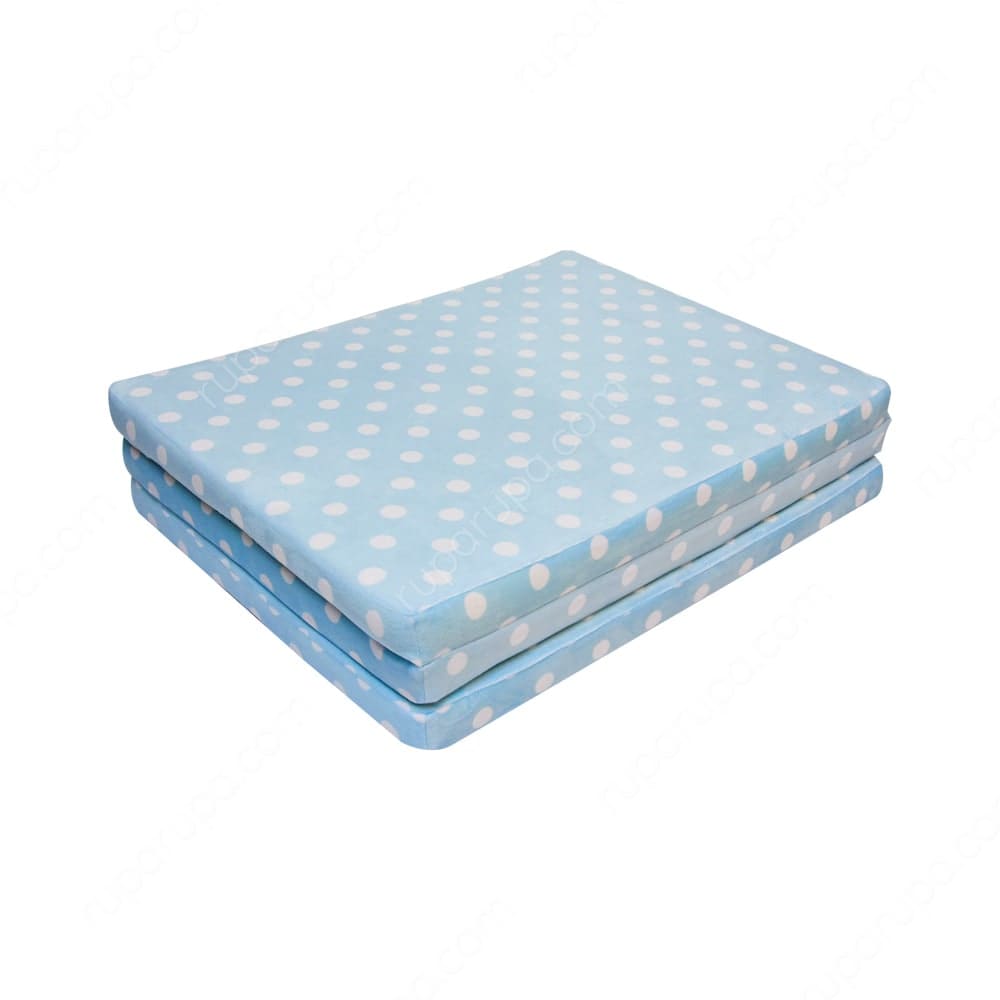 arthome 75x175 cm polkadot kasur lipat biru