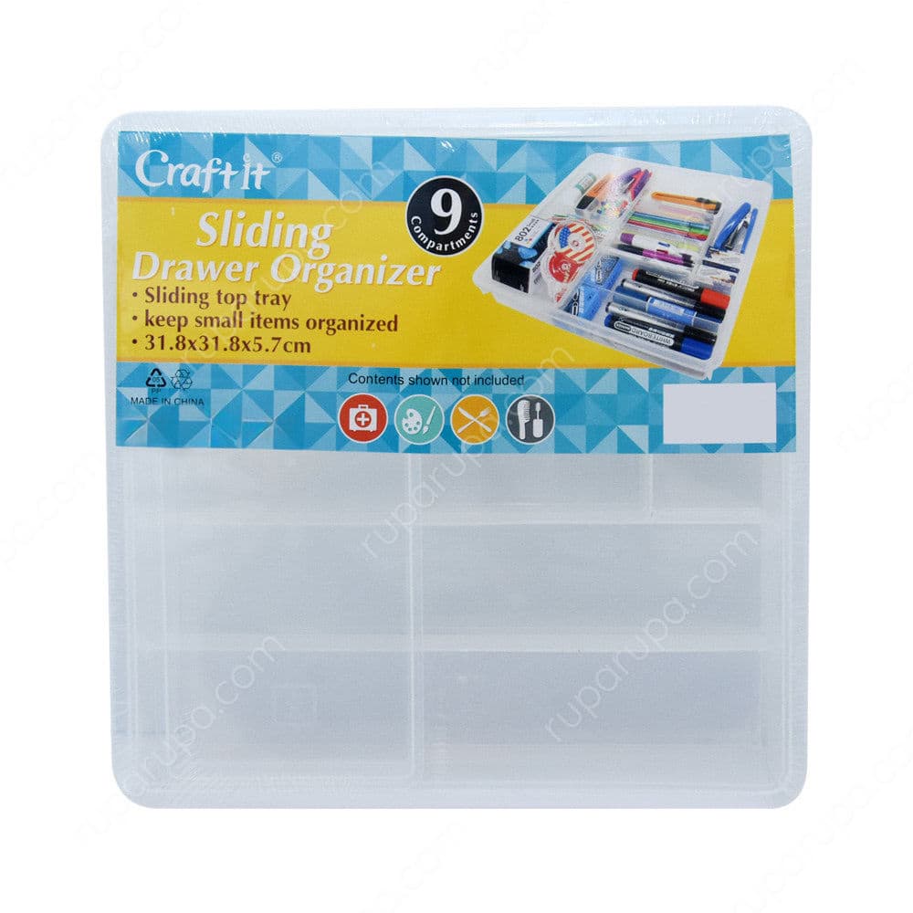 Jual Kotak Alat Tulis Geser 9 Kompartemen Transparan Terbaru Ruparupa