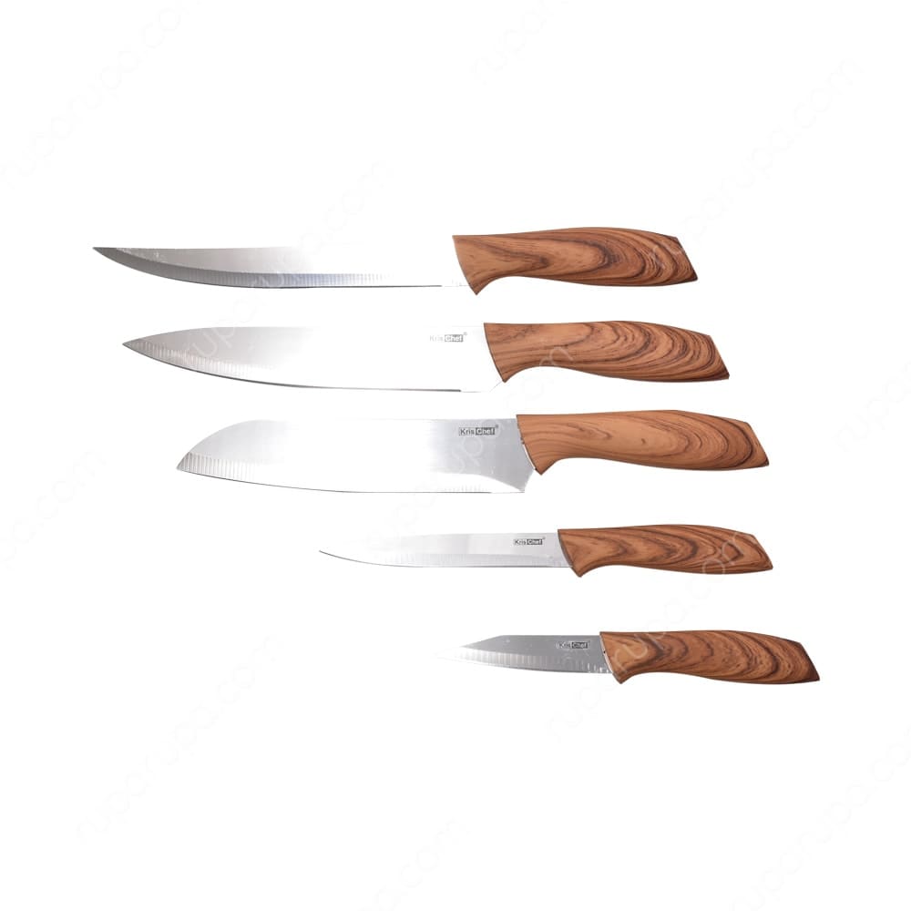 Jual Kriscef Set 5 Pcs Pisau Dapur Cokelat Terbaru | Ruparupa