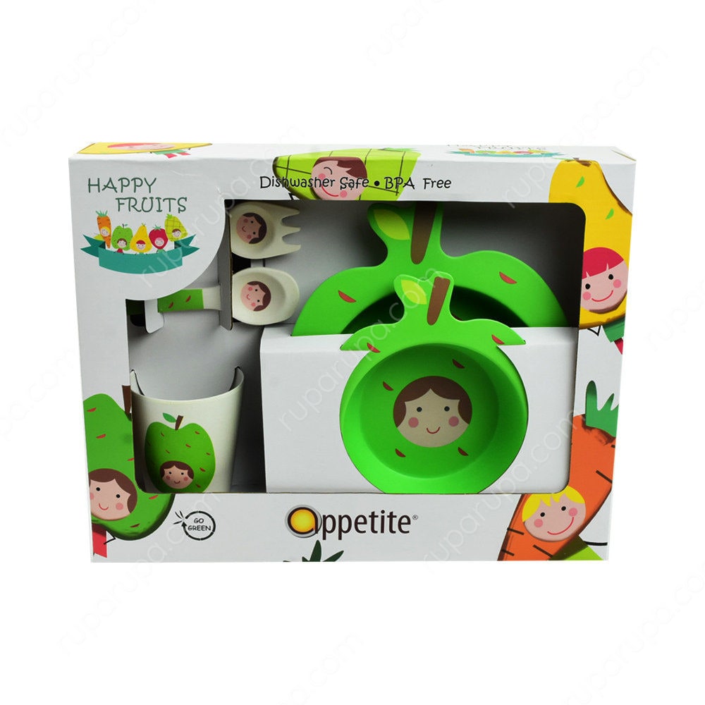 Jual Appetite Set Perlengkapan  Makan  Anak Apple 5 Pcs 