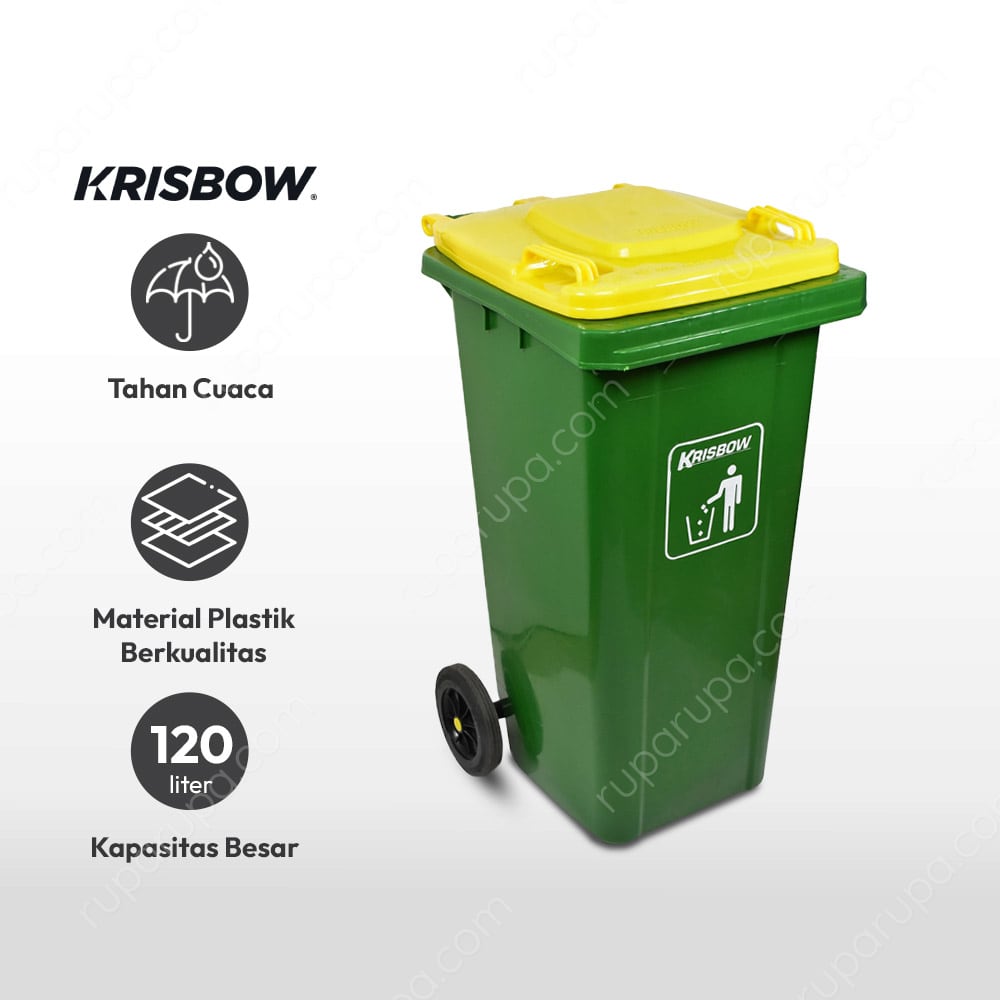 Jual Krisbow 120 Ltr Tempat Sampah Plastik Hijau Kuning Terbaru Ruparupa 4411