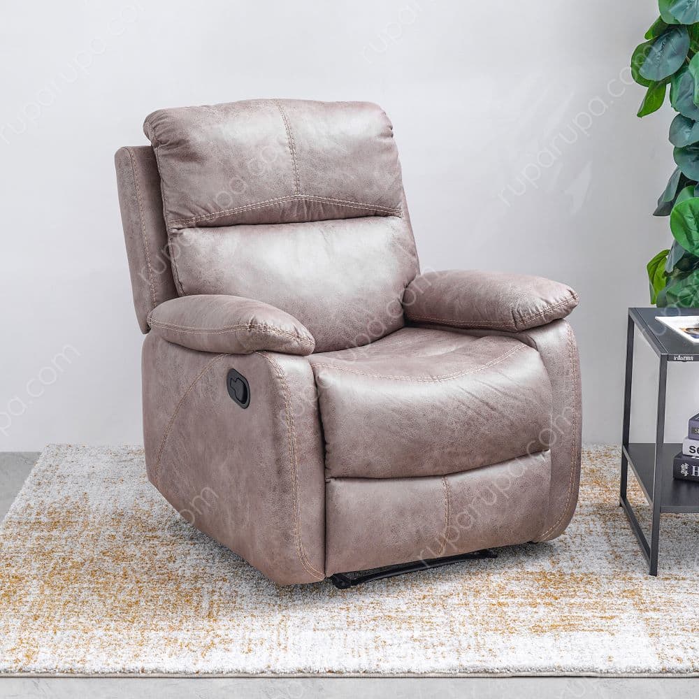 nathan sofa recliner 1 dudukan ht06 cokelat