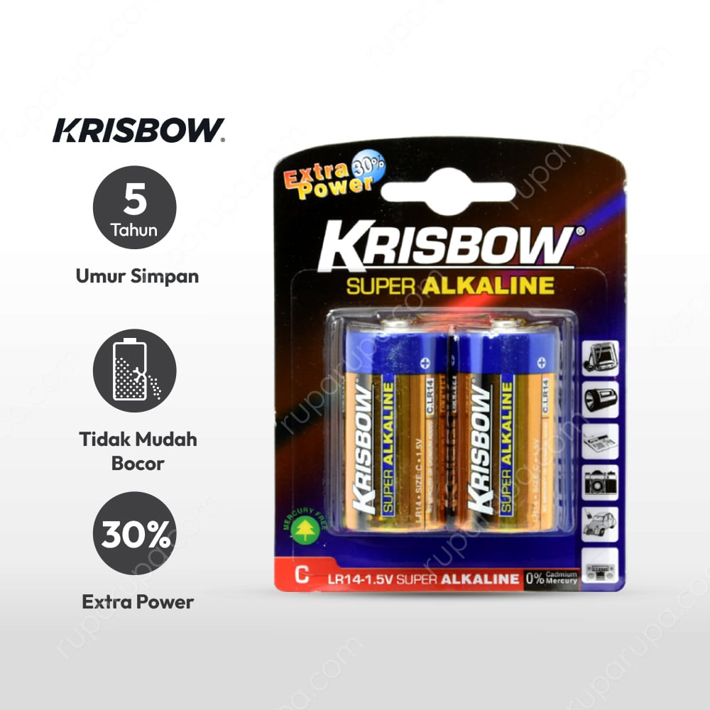 Jual Krisbow Baterai Alkaline Ukuran C 2 Pcs Terbaru  