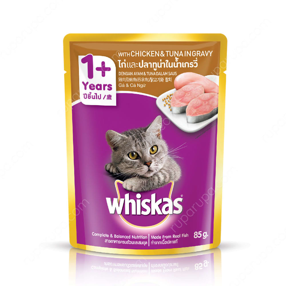 Jual Whiskas Makanan Kucing  Pouch Chicken Tuna 85 Gr 