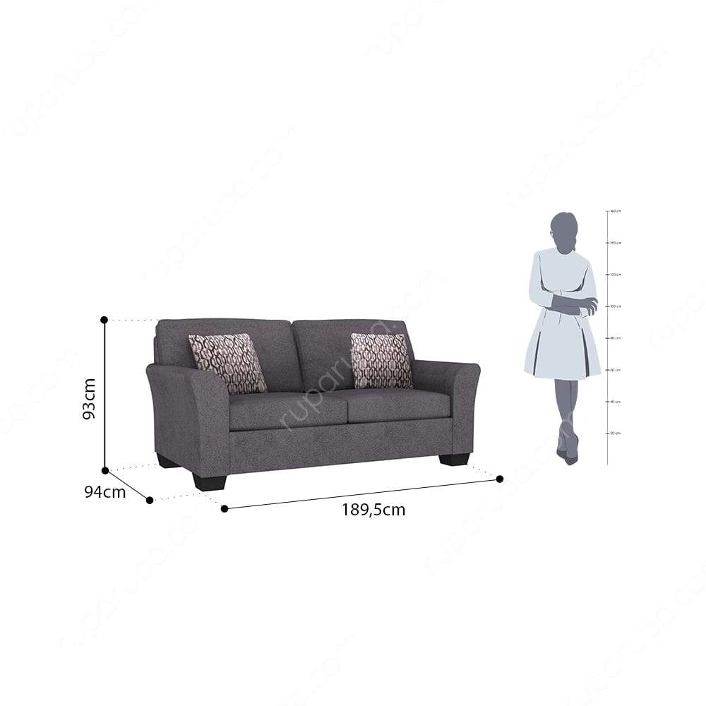 ashley neolan sofa 3 dudukan abu abu tua