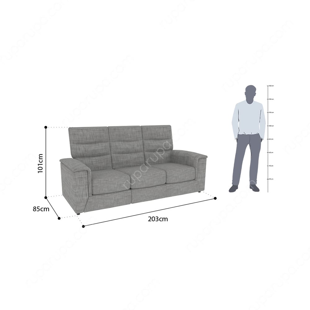 ferrara olivier sofa recliner 3 dudukan abu abu
