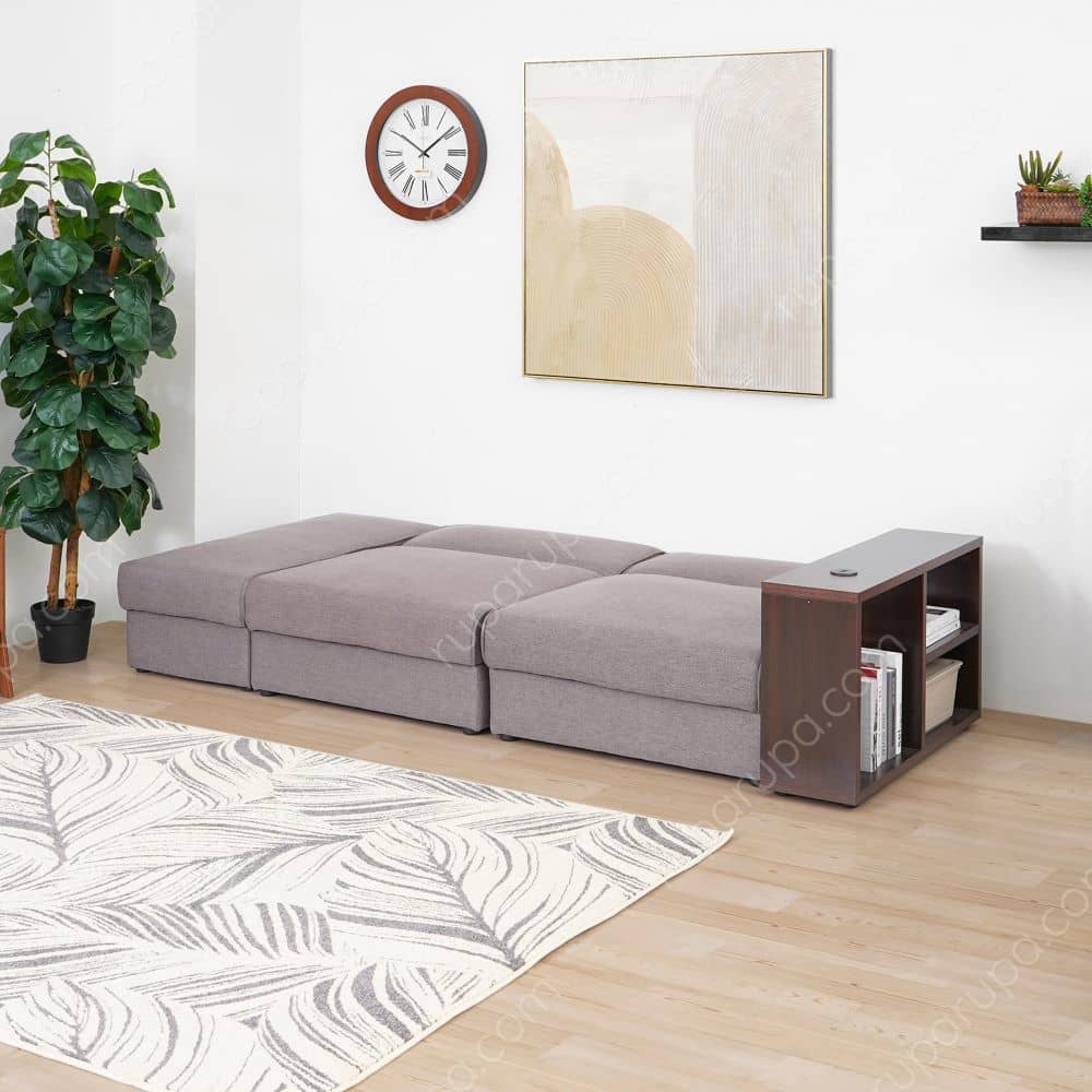 Jual Cordova Sofa  3 Dudukan Dengan  Rak Penyimpanan  Abu Abu 