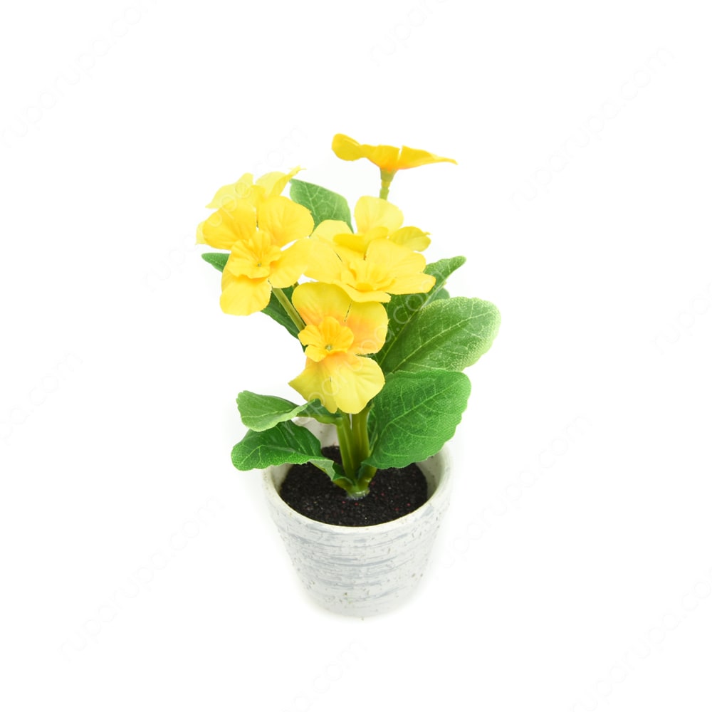 Jual Bunga  Artifisial Pansy Dengan Pot  Kuning Terbaru 