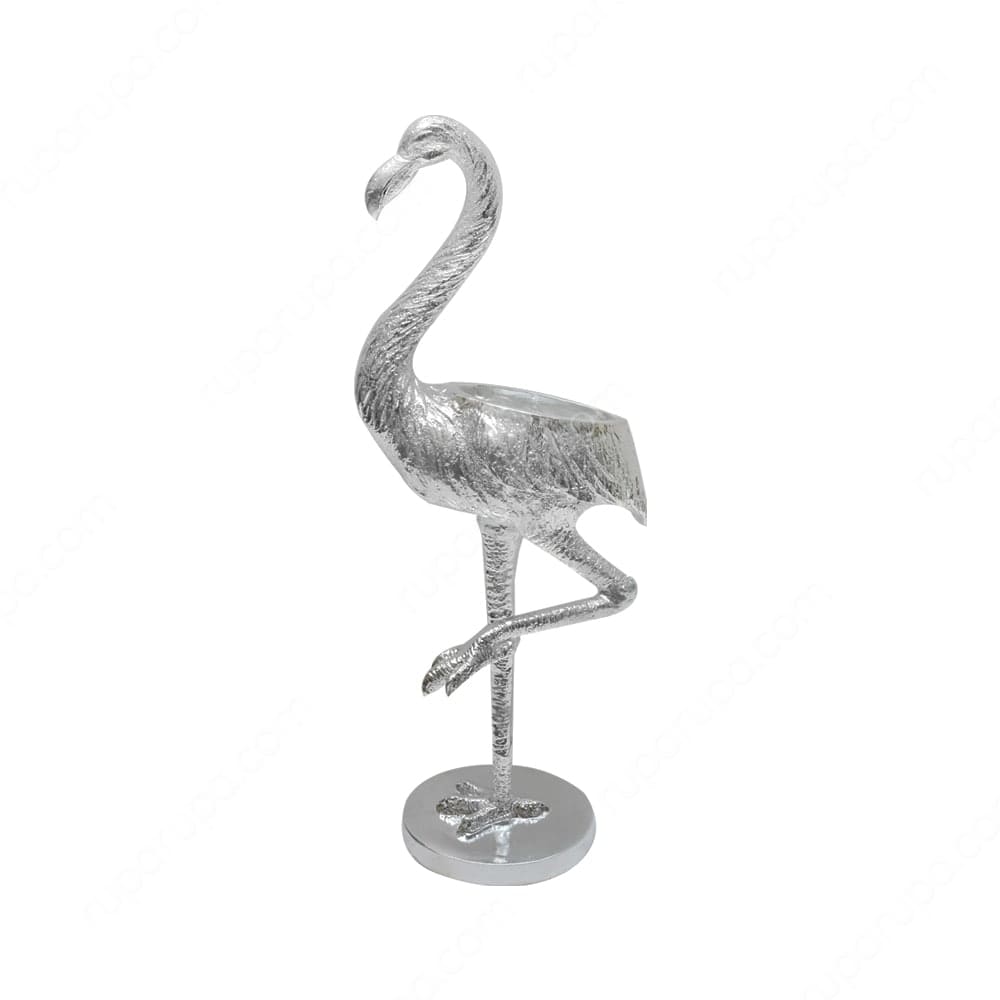 Jual Miniatur Dekorasi Burung Flamingo 43 7 Cm Silver Terbaru