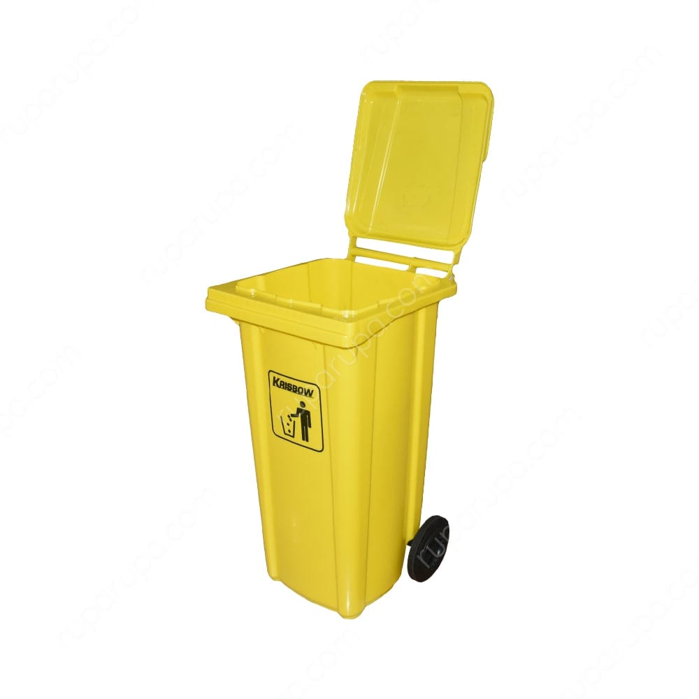 Jual Krisbow 120 Ltr Tempat Sampah Plastik Outdoor Kuning Terbaru Ruparupa 2703