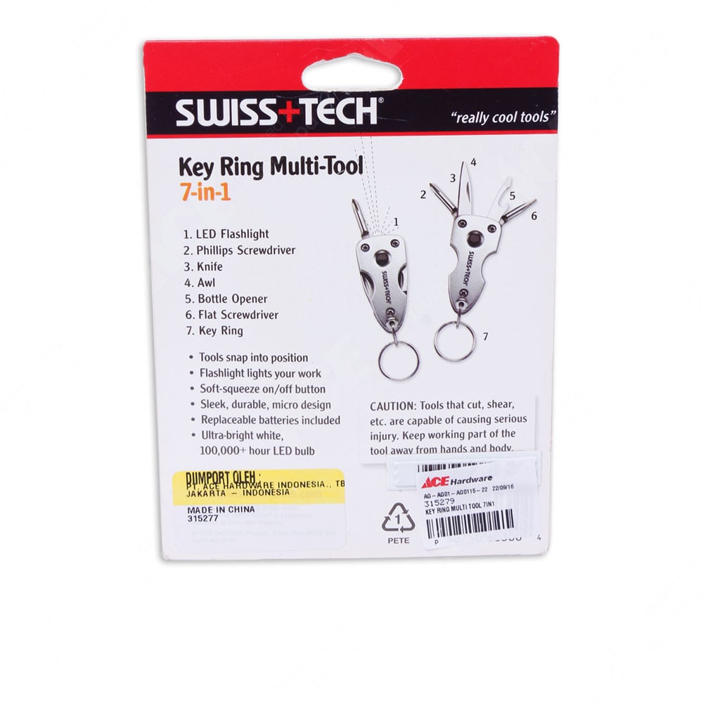 Jual Swiss Tech Alat Saku Gantungan Kunci Serbaguna 7 In 1 Original Ace
