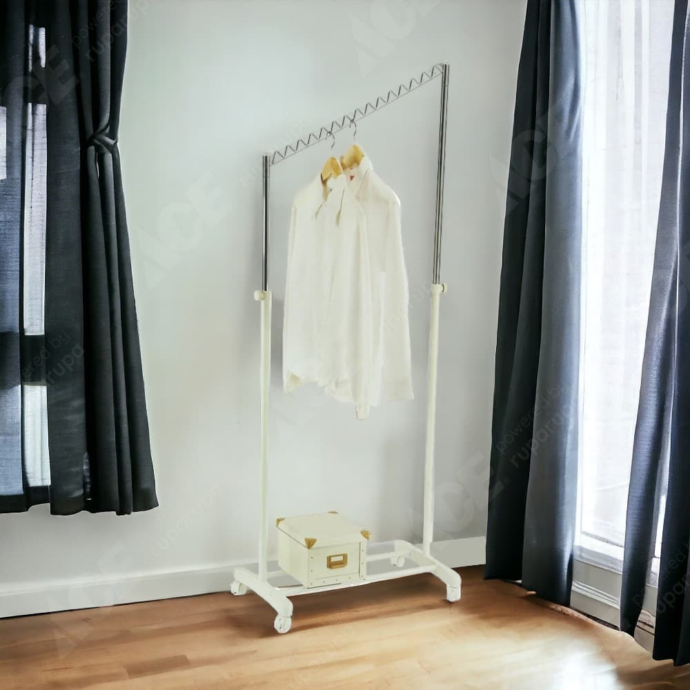 Jual Krisbow Gantungan Pakaian Gantung Krem Original Ace Gantungan baju ini terbuat dari pipa besi yang sangat tebal sehingga kokoh untuk anda menggantungkan baju anda pada hanger ini. krisbow gantungan pakaian gantung krem