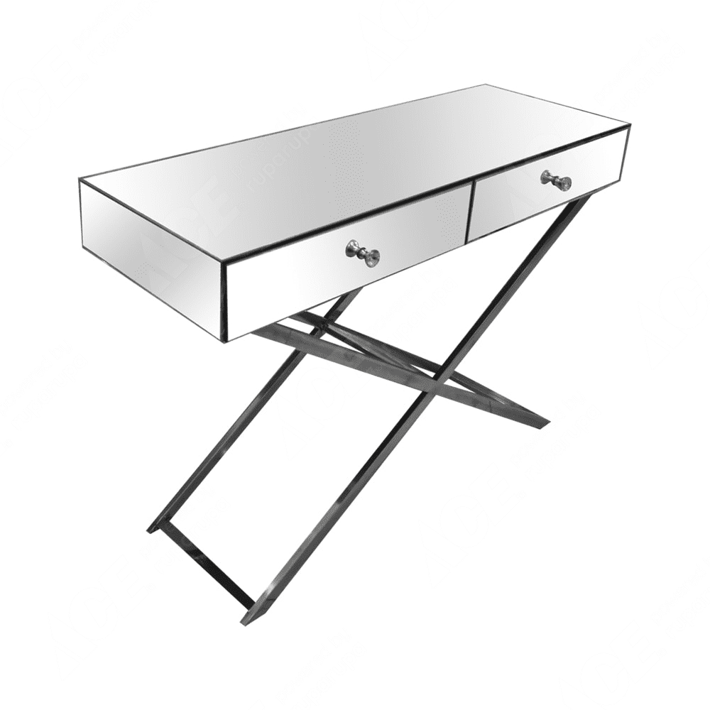 meja konsol kaca 111x40 5x80 cm silver