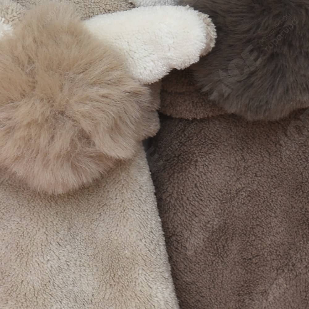 set 2 pcs kain lap tangan bunny poms 2 pcs krem cokelat