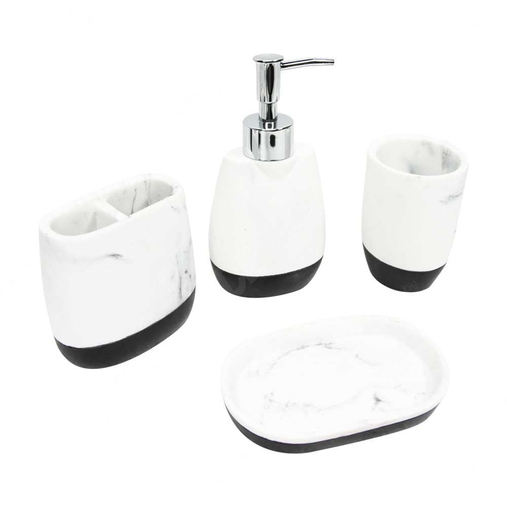 Jual Kris Set Aksesoris Kamar Mandi Polyresin 4 Pcs Putih ...