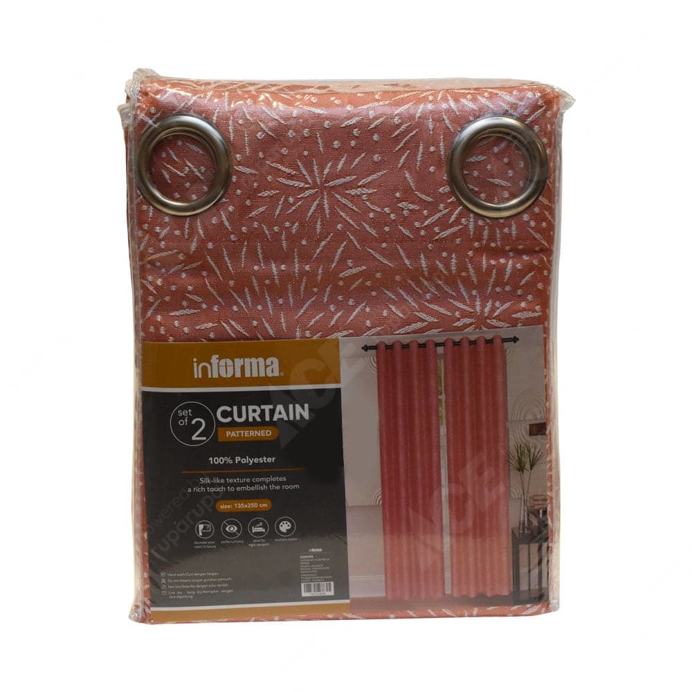 Jual Gorden 135 X 250 Cm Set 2 Pcs Jacquard Sx Oranye Original Ace