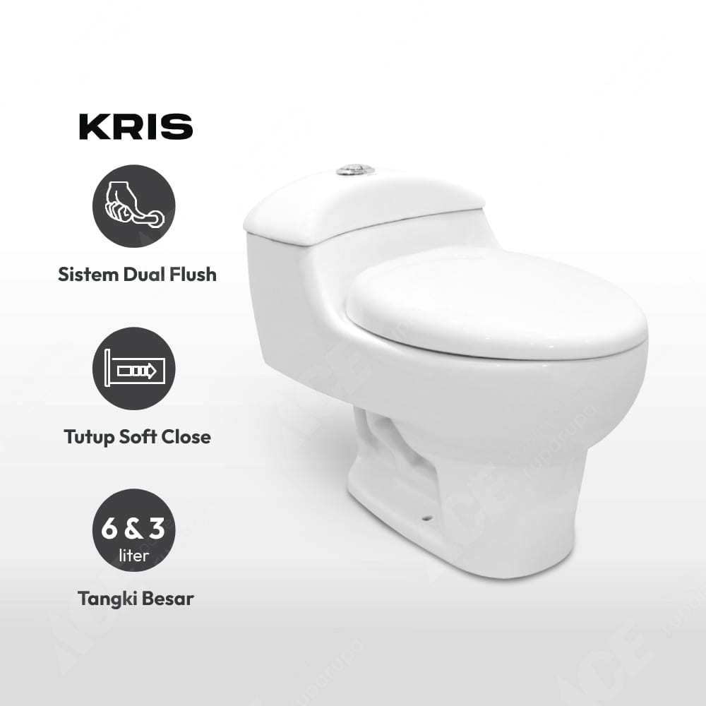 Jual Kris Kloset Duduk Monoblock Putih Original Ace