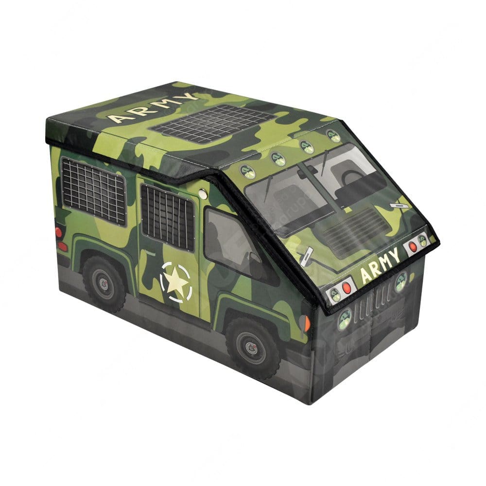 Jual Krishome Kotak Penyimpanan Ottoman Kids Vehicle Hijau Original Ace