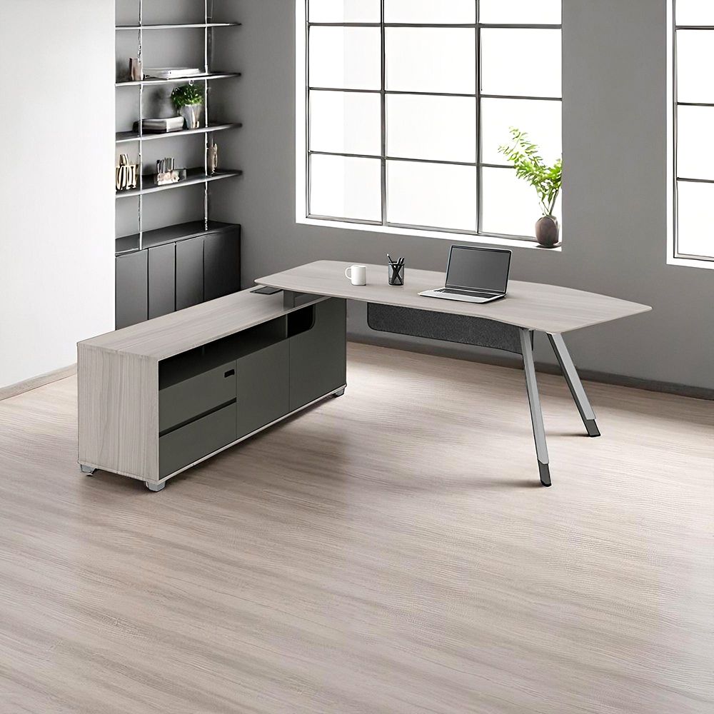 Jual Sunon Lido Meja Kantor Manager Sisi Kiri 2218 Abu Abu Cokelat ...