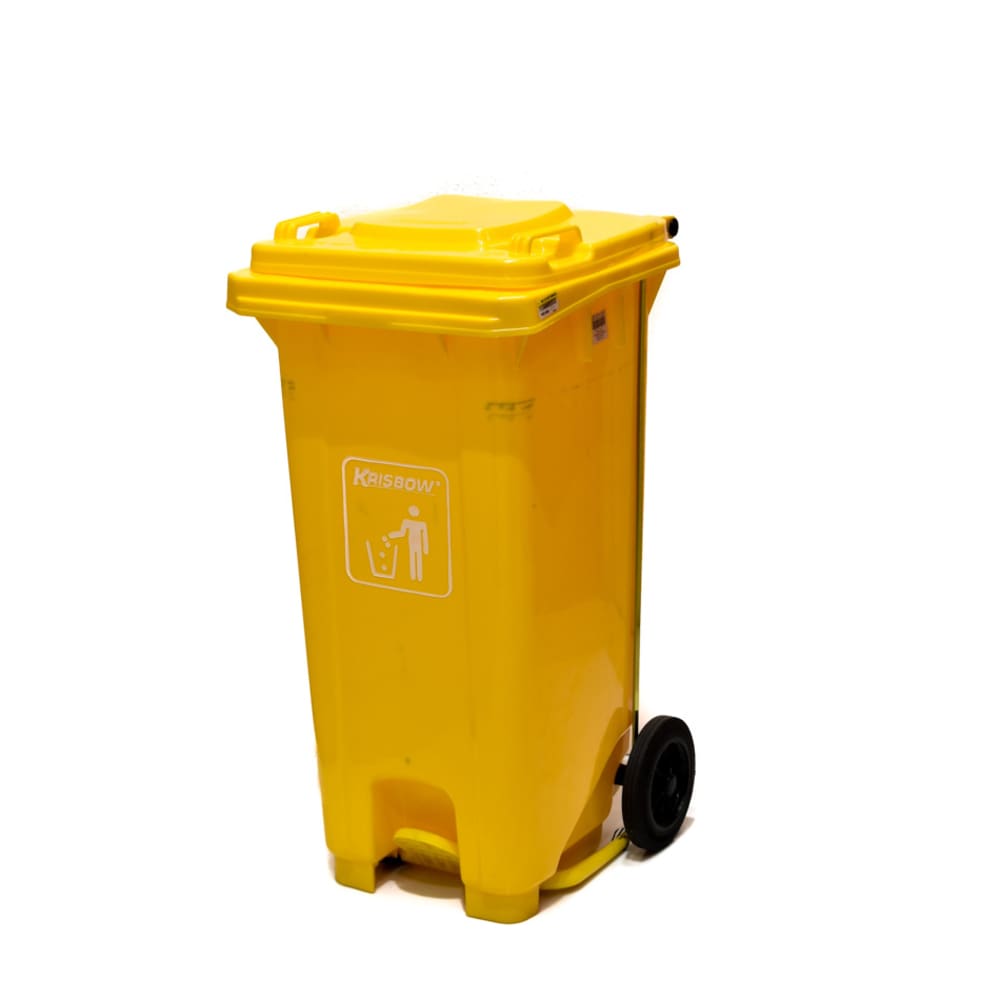 Jual Krisbow 120 Ltr Tempat Sampah Plastik Pedal Outdoor Kuning Terbaru Ruparupa 4617