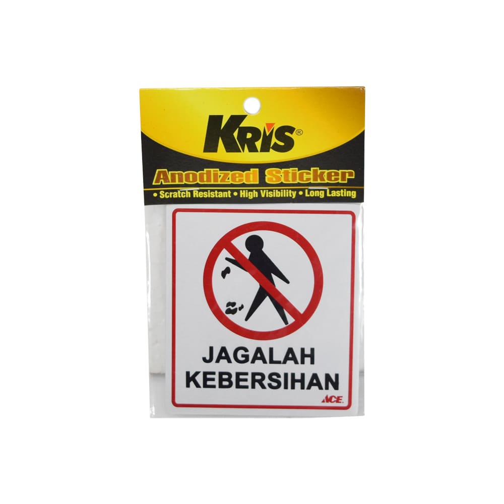 Jual Kris Stiker Anodized Jagalah Kebersihan 9 X 10 Cm Terbaru Ruparupa