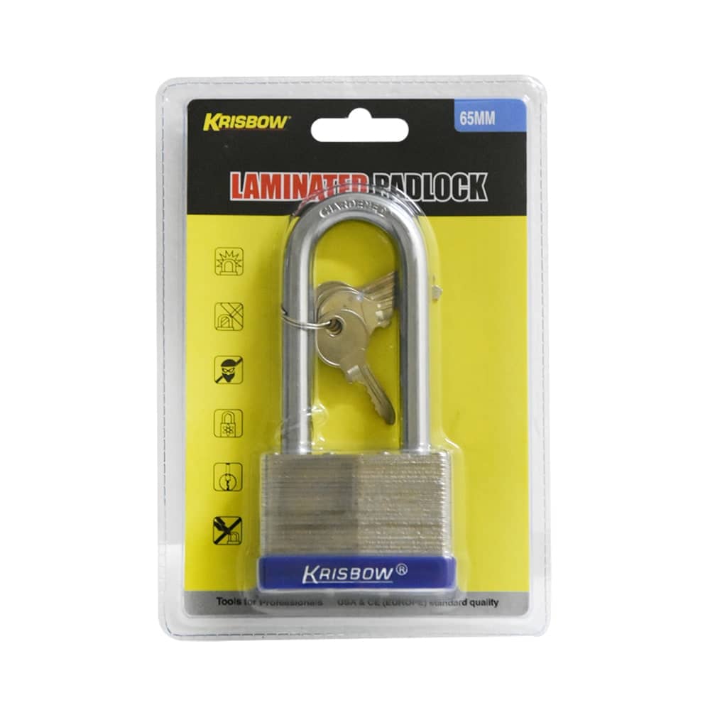 Jual Krisbow Gembok  Besi Laminasi Shackle Panjang 6 5 Cm 