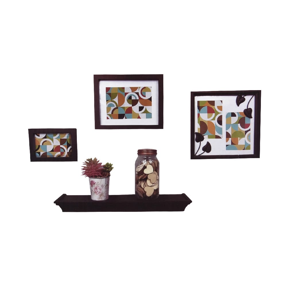 Jual Krishome Set 4 Pcs Bingkai Foto Dan Rak Dinding Hitam ...