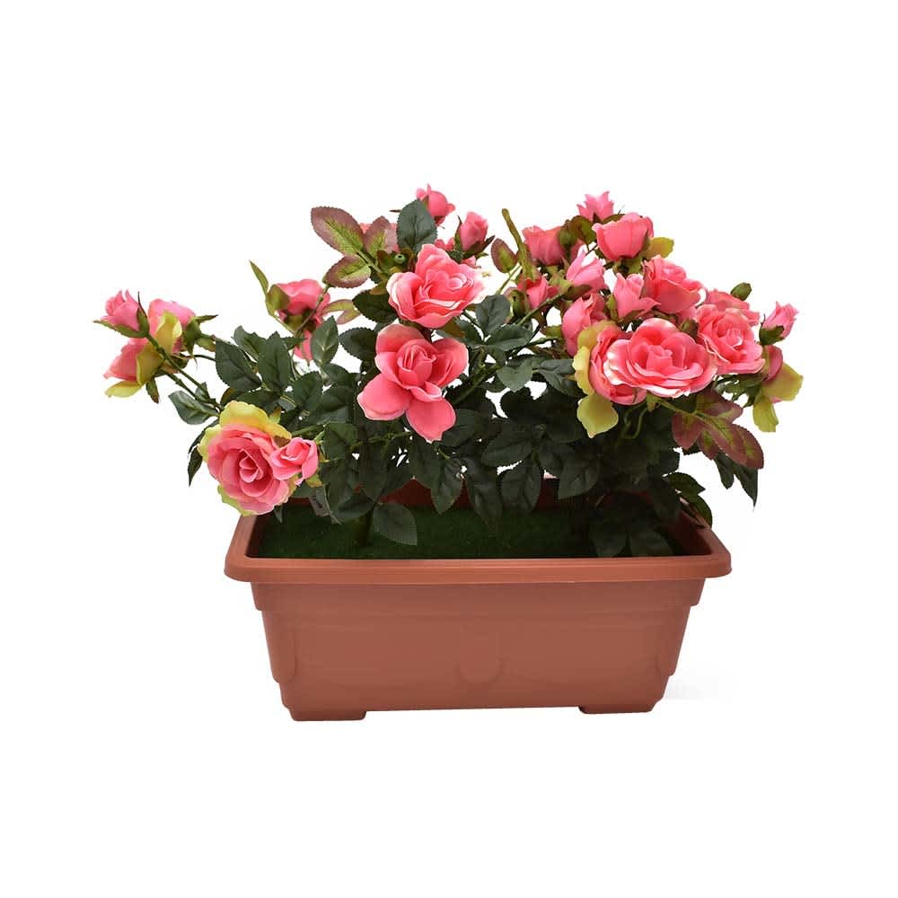 Jual Arthome 40 Cm Bunga Artifisial Mawar Pot Kotak Pink 