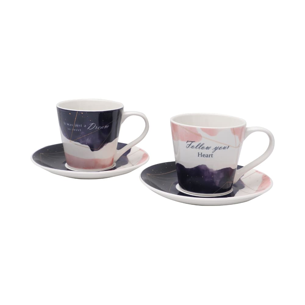 Jual Delicia 220 Ml Set 2 Pcs Cangkir Saucer Bone China Ungu Pink Terbaru Ruparupa 8617