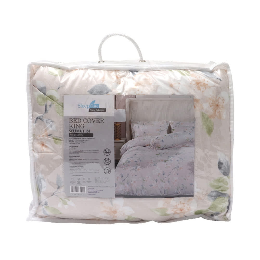 Jual Sleeplite 210 X 220 Cm Bed Cover Polyester Freesia Krem Terbaru