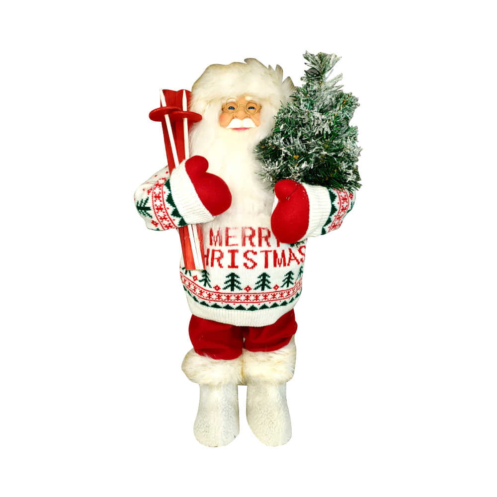 Jual Noelle 63 Cm Dekorasi Natal Christmas Santa Holding Ski Tree Terbaru Ruparupa 9473