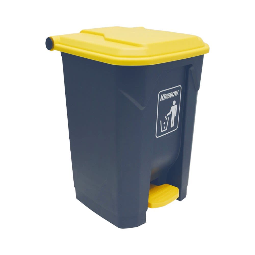 Jual Krisbow 50 Ltr Tempat Sampah Plastik Outdoor Kuning Abu Abu Original Ace 9704