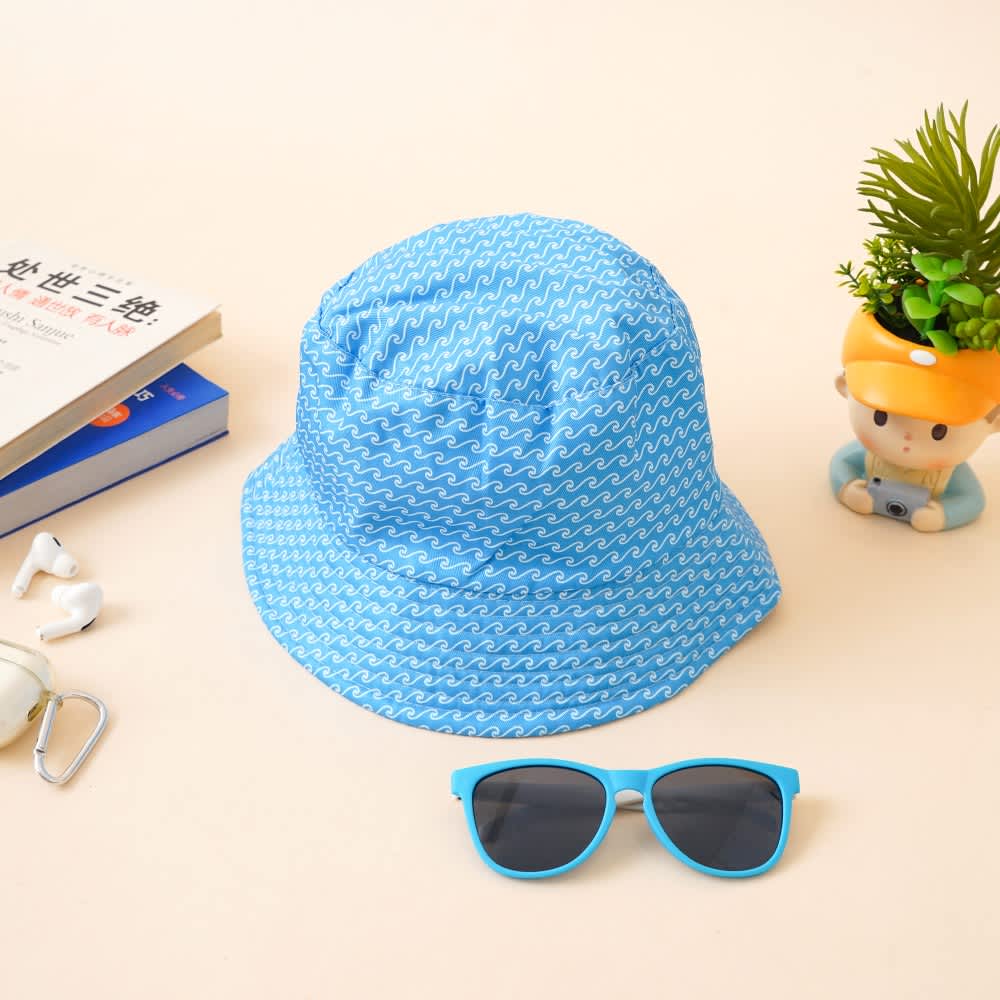 Jual Ataru Set Topi Bucket Kacamata Sunglasses Anak Wave Biru Terbaru