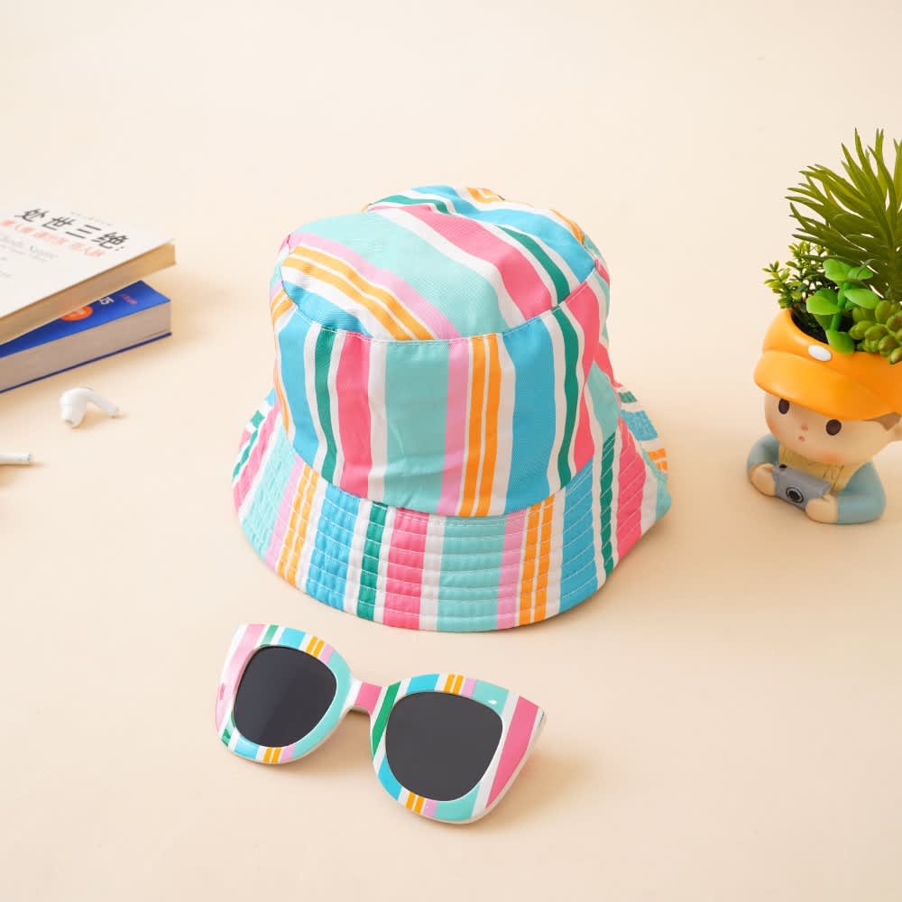Jual Ataru Set Topi Bucket Kacamata Sunglasses Anak Stripes Terbaru